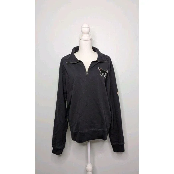 The Black Dog Women's XL Navy Blue Quarter-Zip Cotton Sweater - Picture 1 of 11